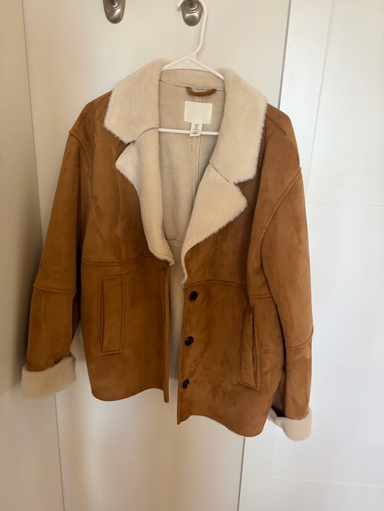 Jackets & Blazers - Tan Shearling Jacket with Cream Sherpa Lining